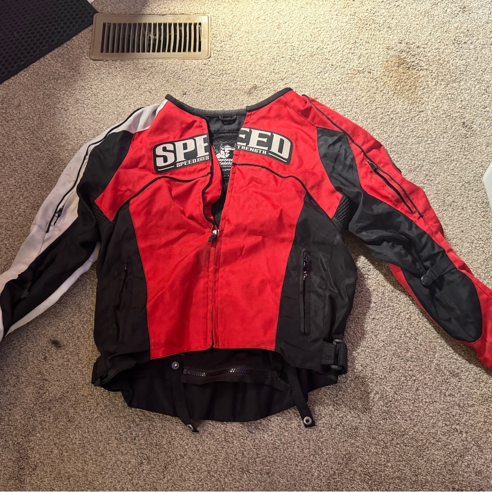 Speed and Strength Men's Red and Black Performance Motorcycle Racing Jacket